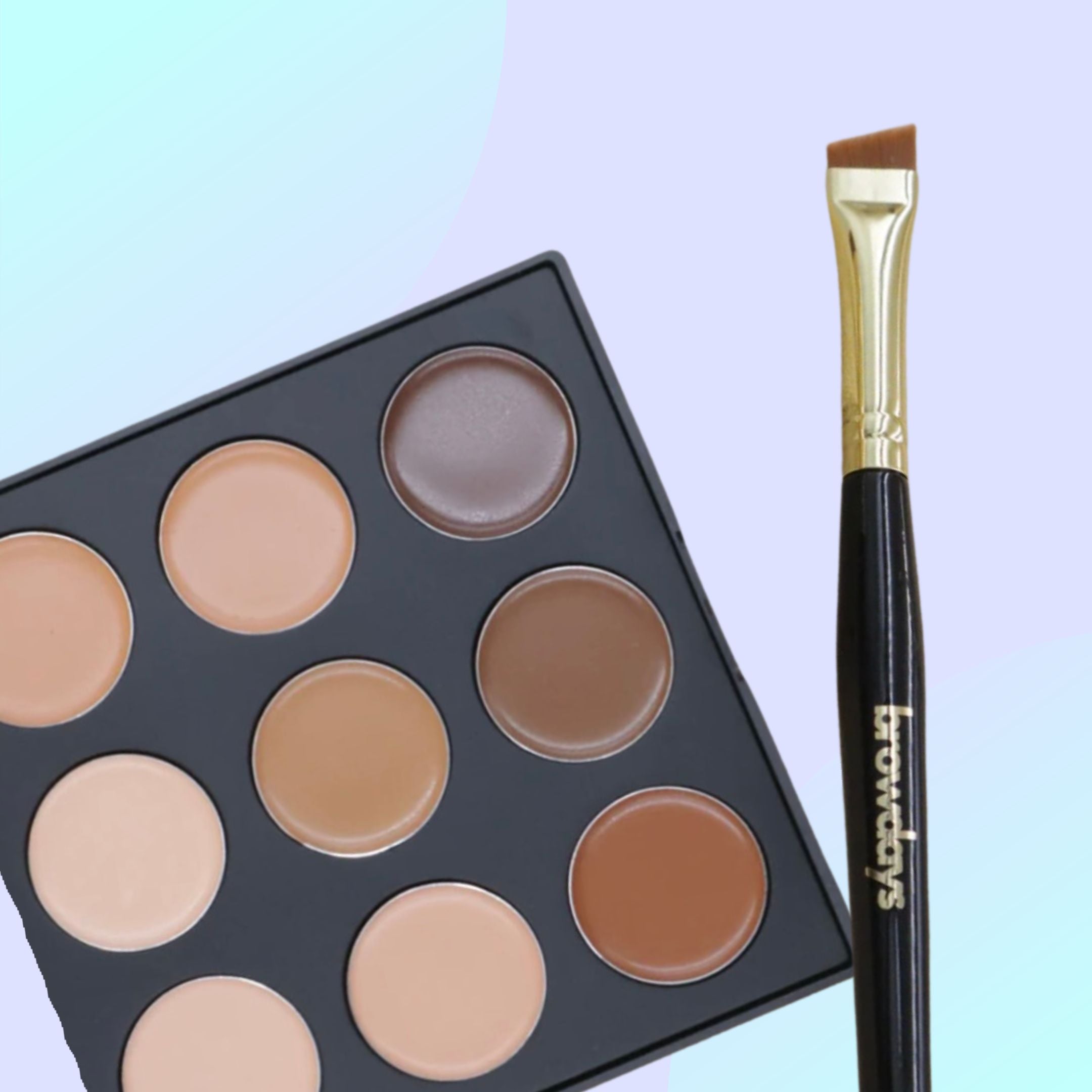The Browdays Collective - GLOW Highlight Palette + Angled Brush Duo