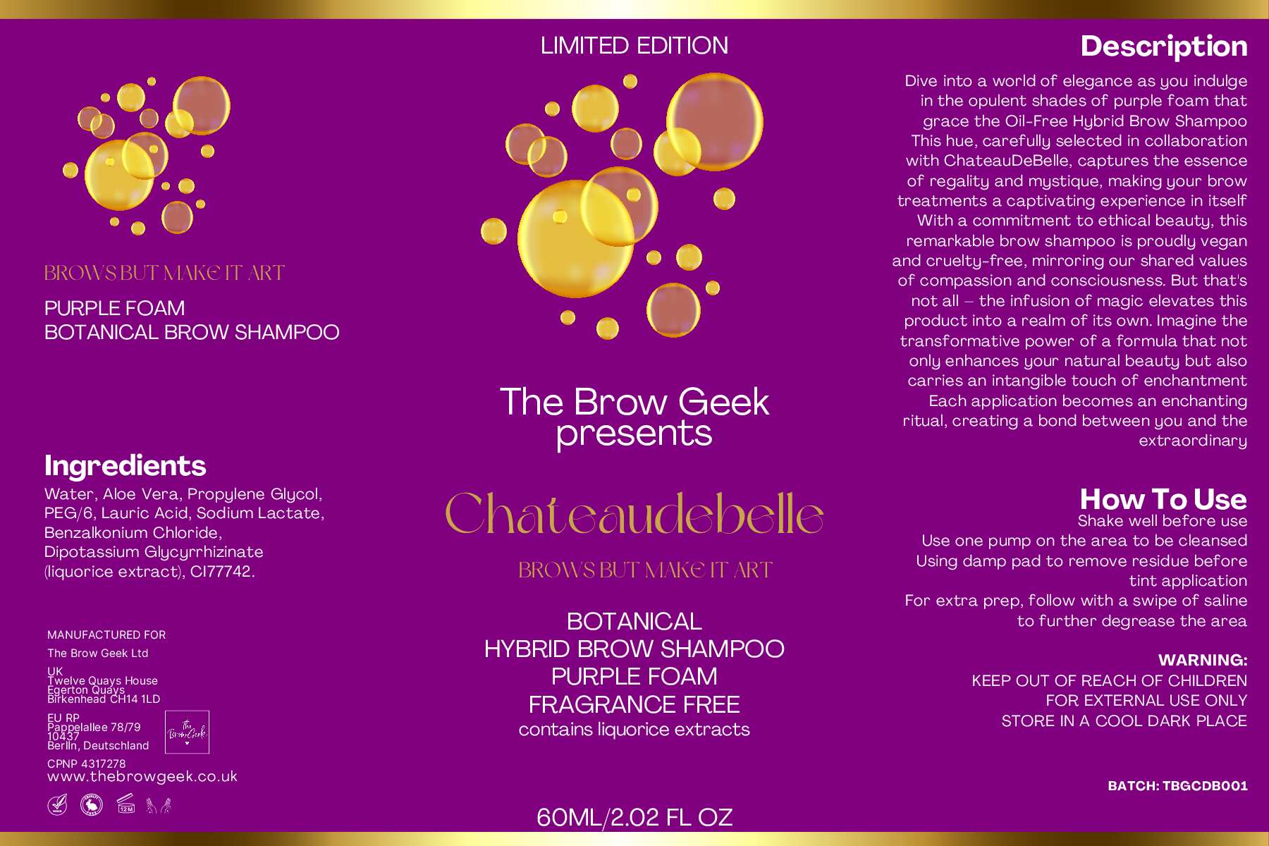 CHATEAU DE BELLE + BROW GEEK Botanical Purple Brow Foam