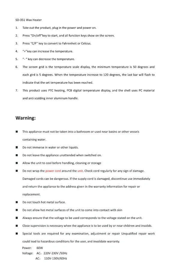 BOB ProWax Digital Wax Heater 500ml White